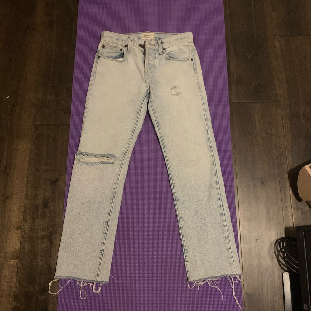 Current Elliot raw hem ripped jeans